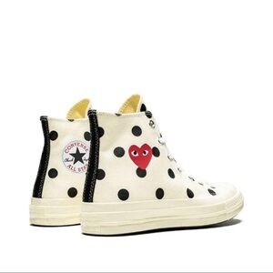Comme des garçons black and white polka dot converse